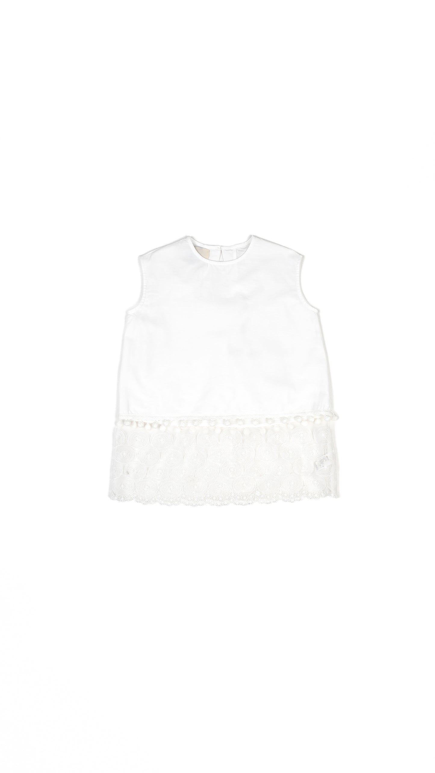 Embroidered Lace Layered Scallop Hem Top