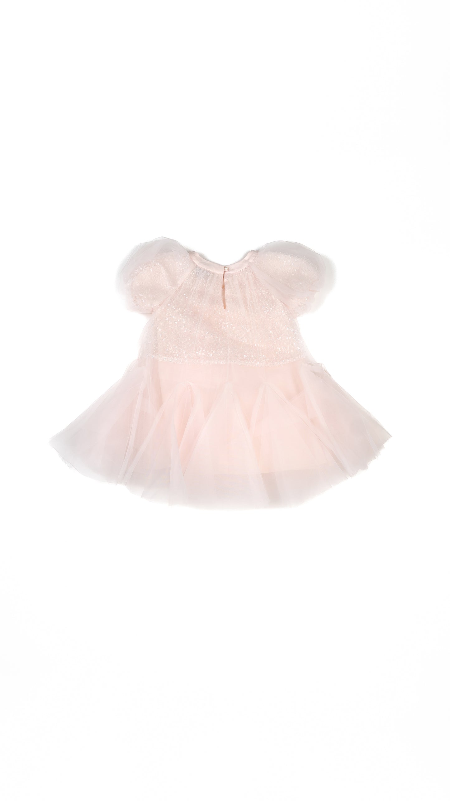 Sequin Embellished Tulle Godet Dress