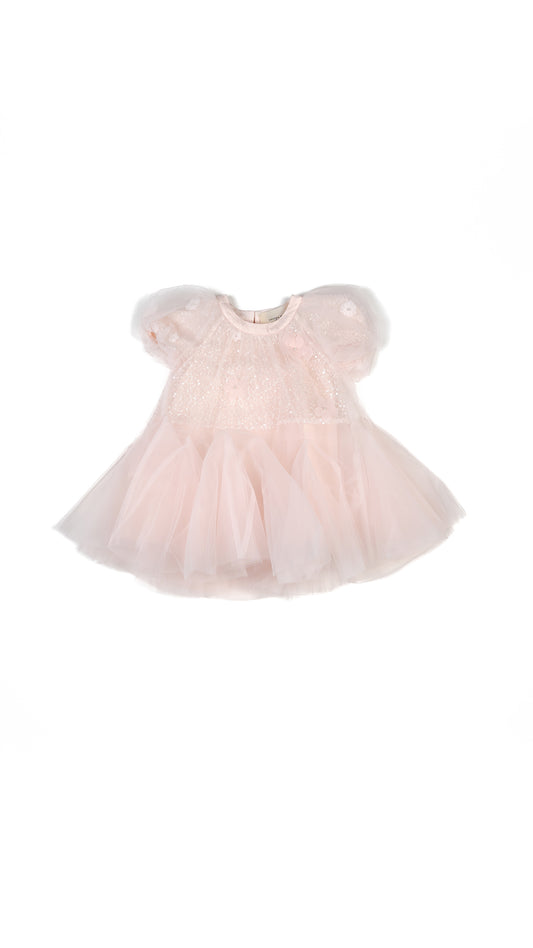 Sequin Embellished Tulle Godet Dress