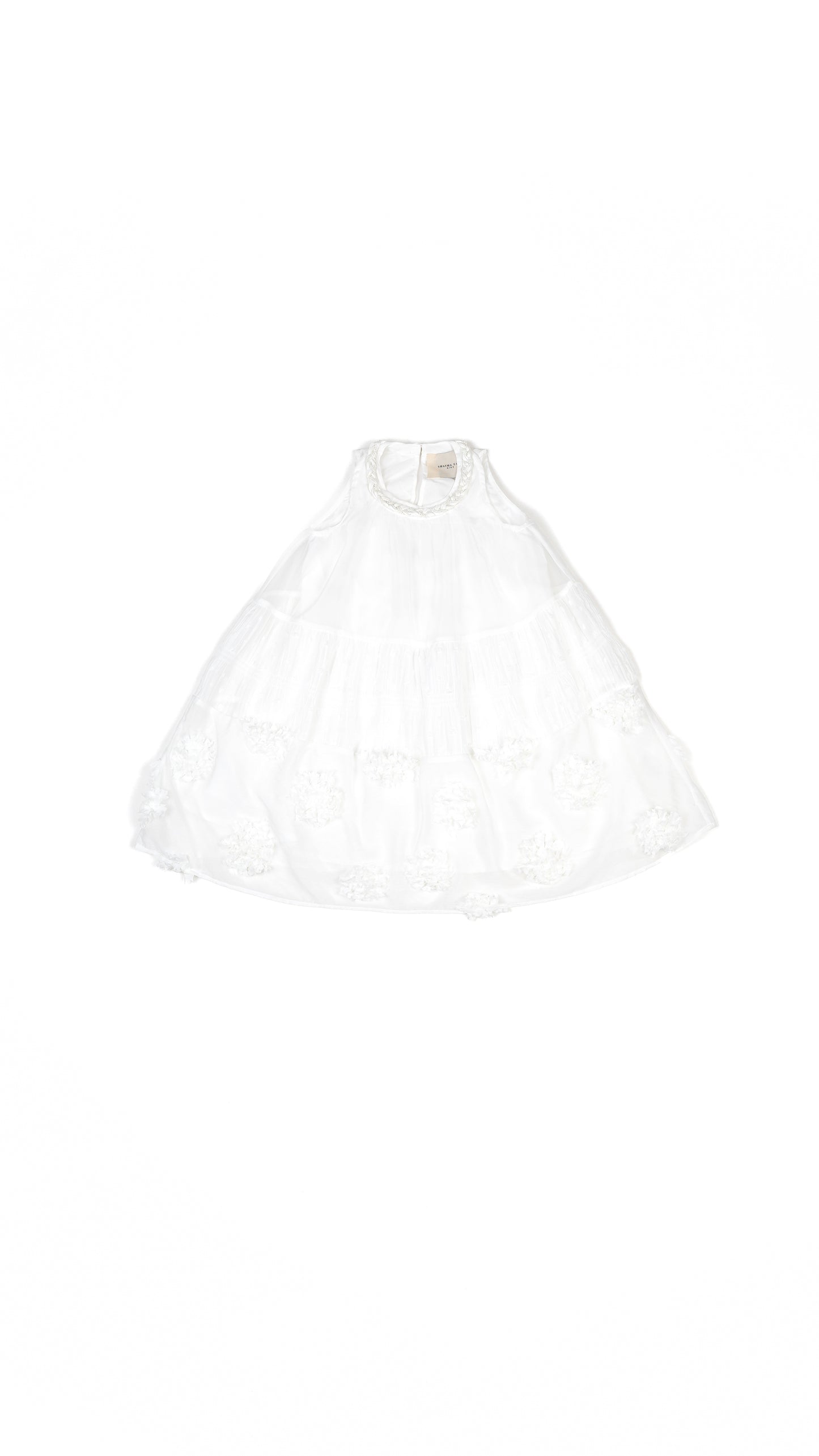 Braided Neck Detail Tiered Midi Dress