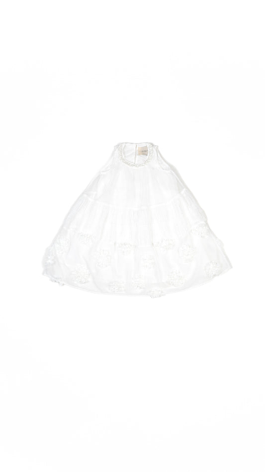 Braided Neck Detail Tiered Midi Dress