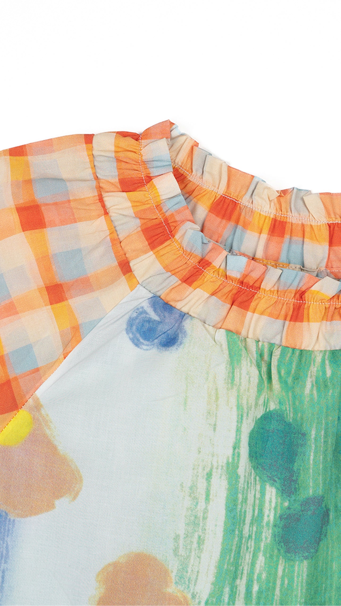 Abstract and Gingham Printed Top