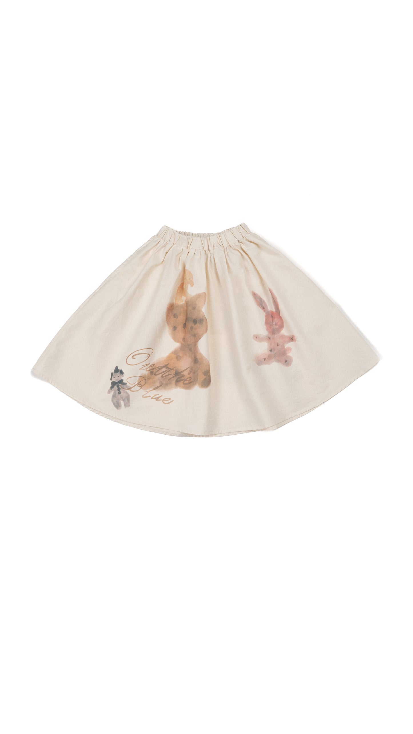 Illustrated Bunny Printed Skirt