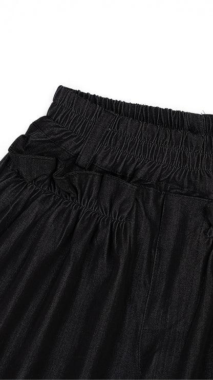 Ruffle Pockets Wide Leg Pants