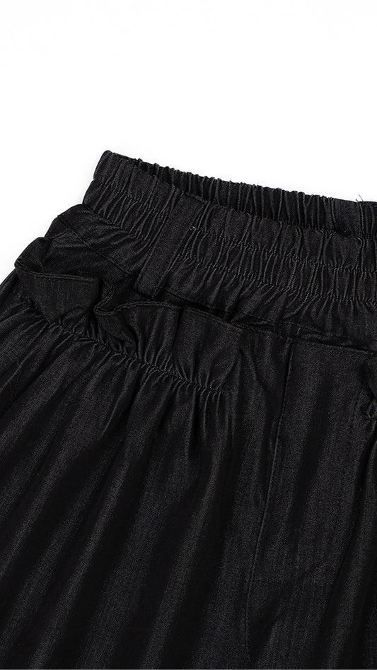 Ruffle Pockets Wide Leg Pants
