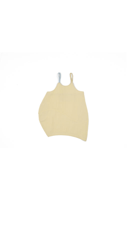 Braided Strap Detail Apron Dress in Yellow