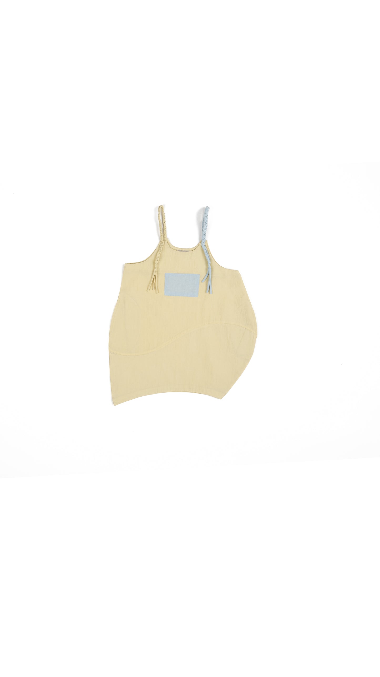 Braided Strap Detail Apron Dress in Yellow