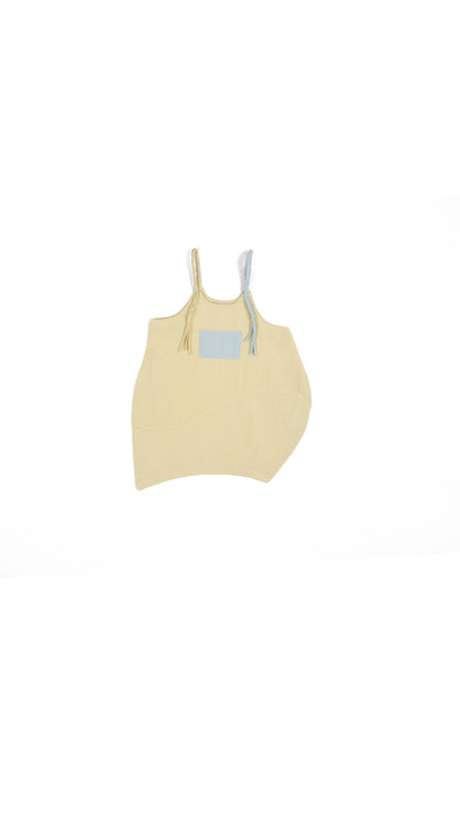 Braided Strap Detail Apron Dress in Yellow