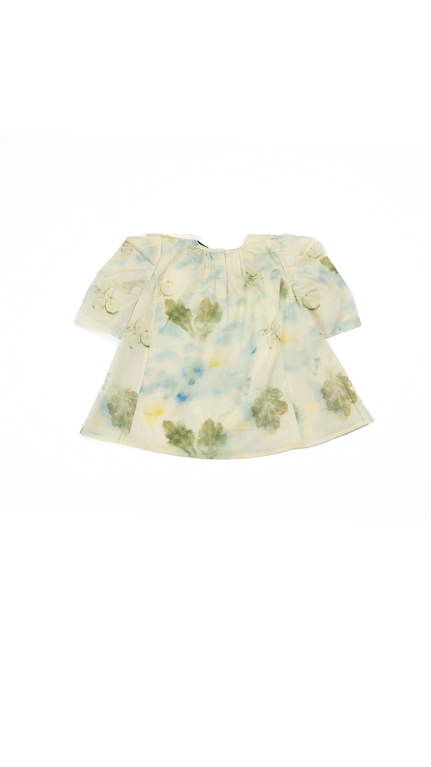 Botanical Print Puff Sleeve Top