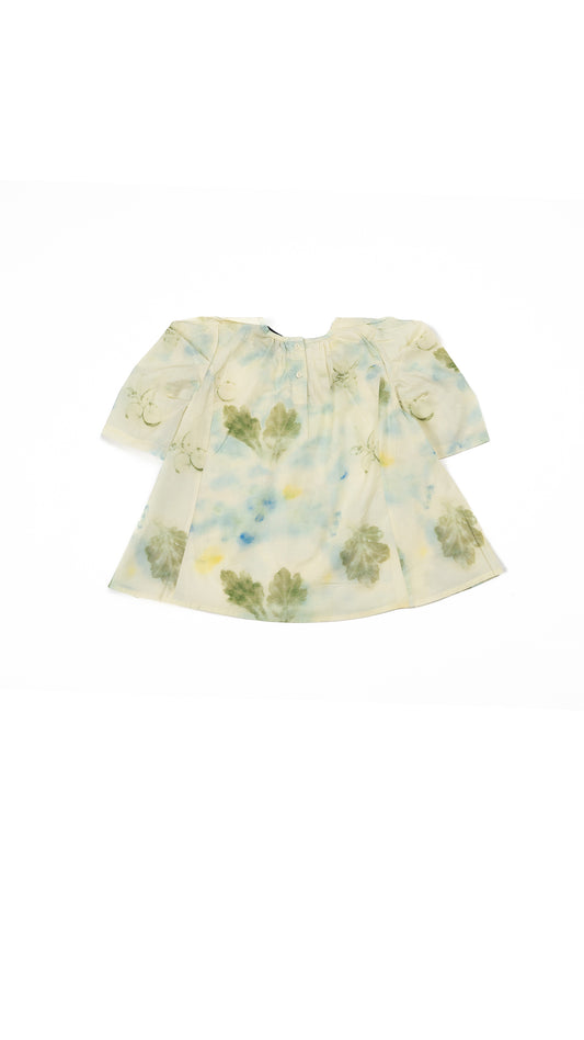 Botanical Print Puff Sleeve Top