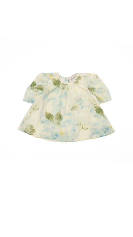 Botanical Print Puff Sleeve Top