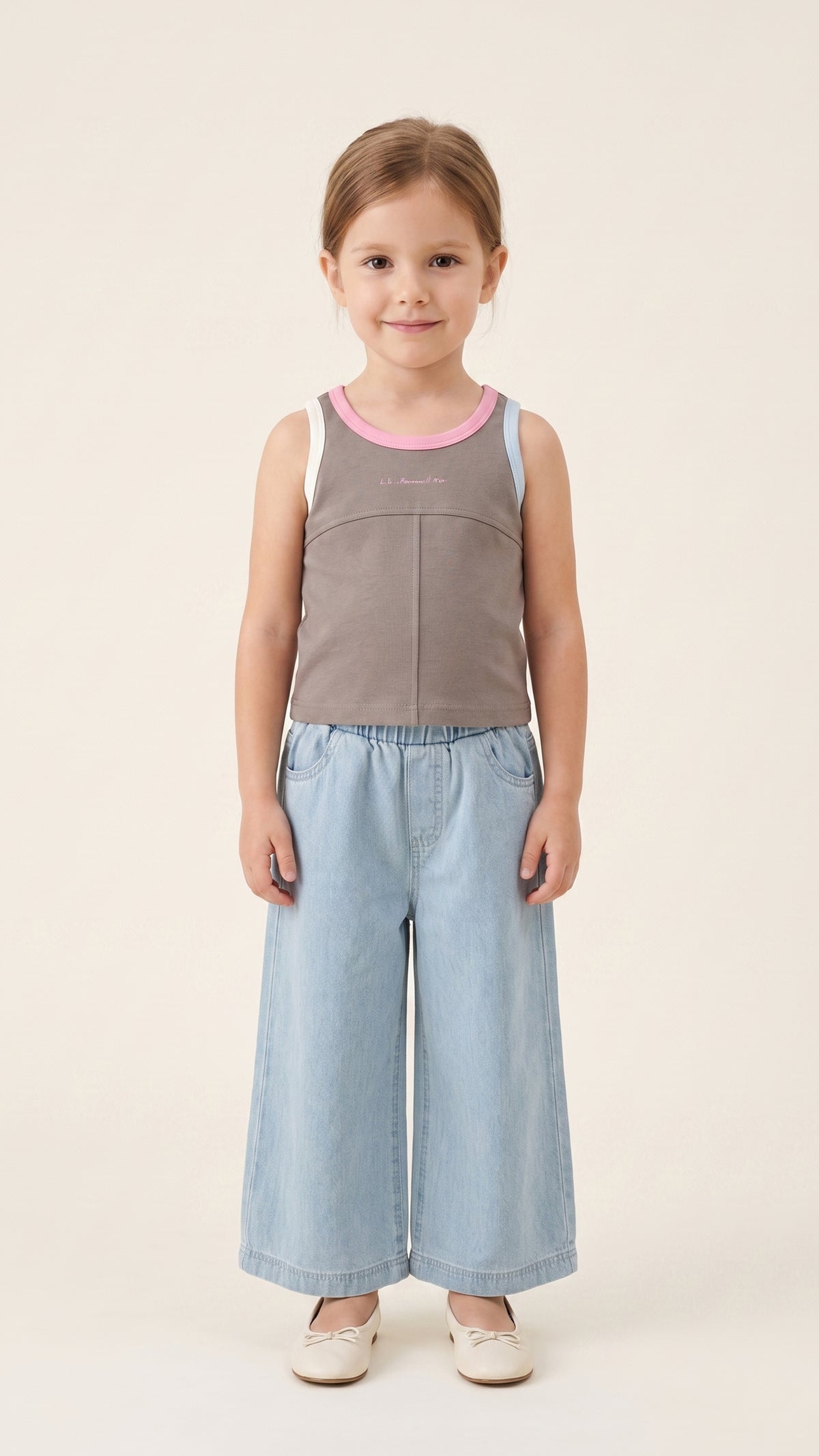 Ribbed Color-Block Detail Tank Top