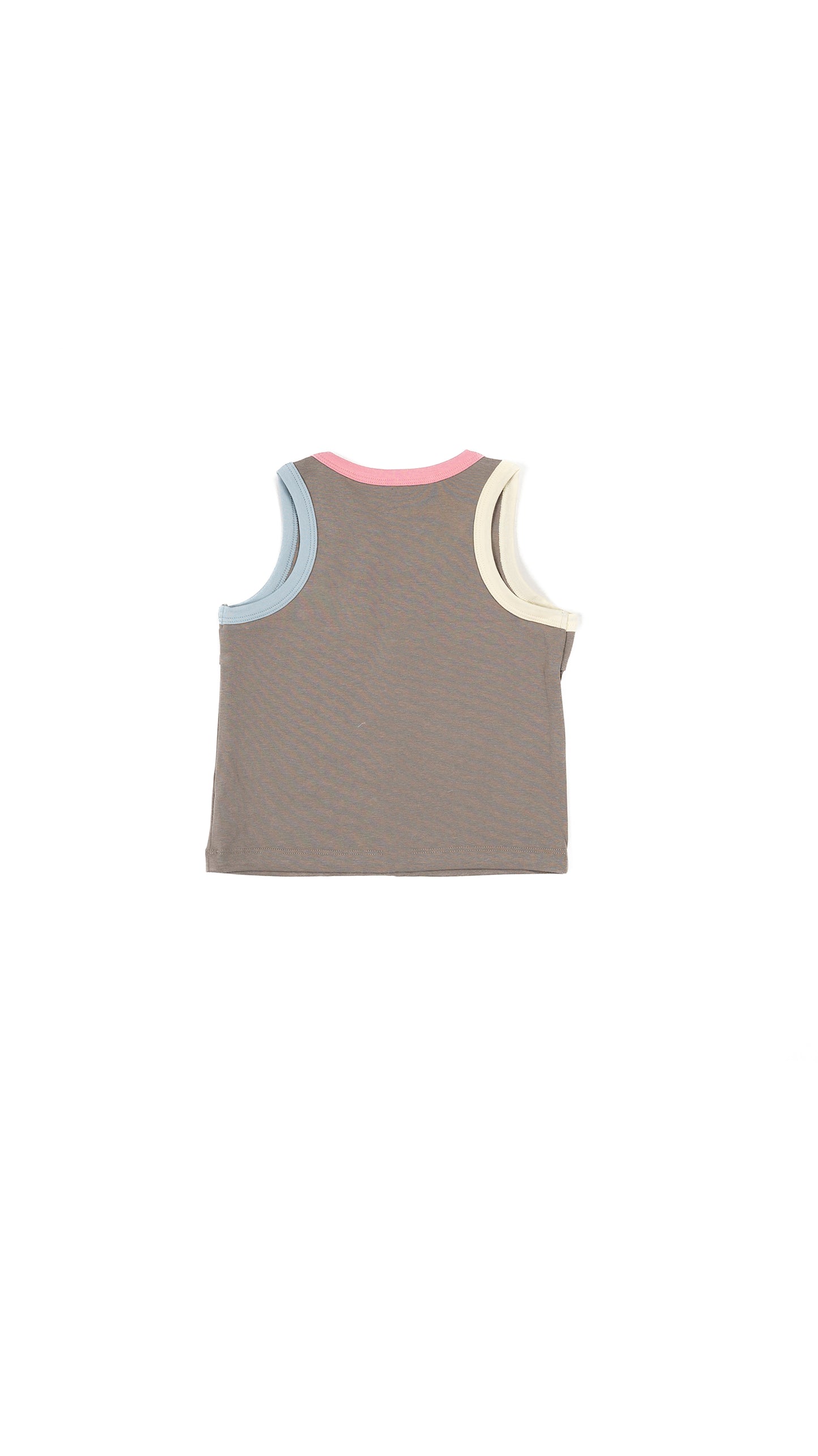 Ribbed Color-Block Detail Tank Top