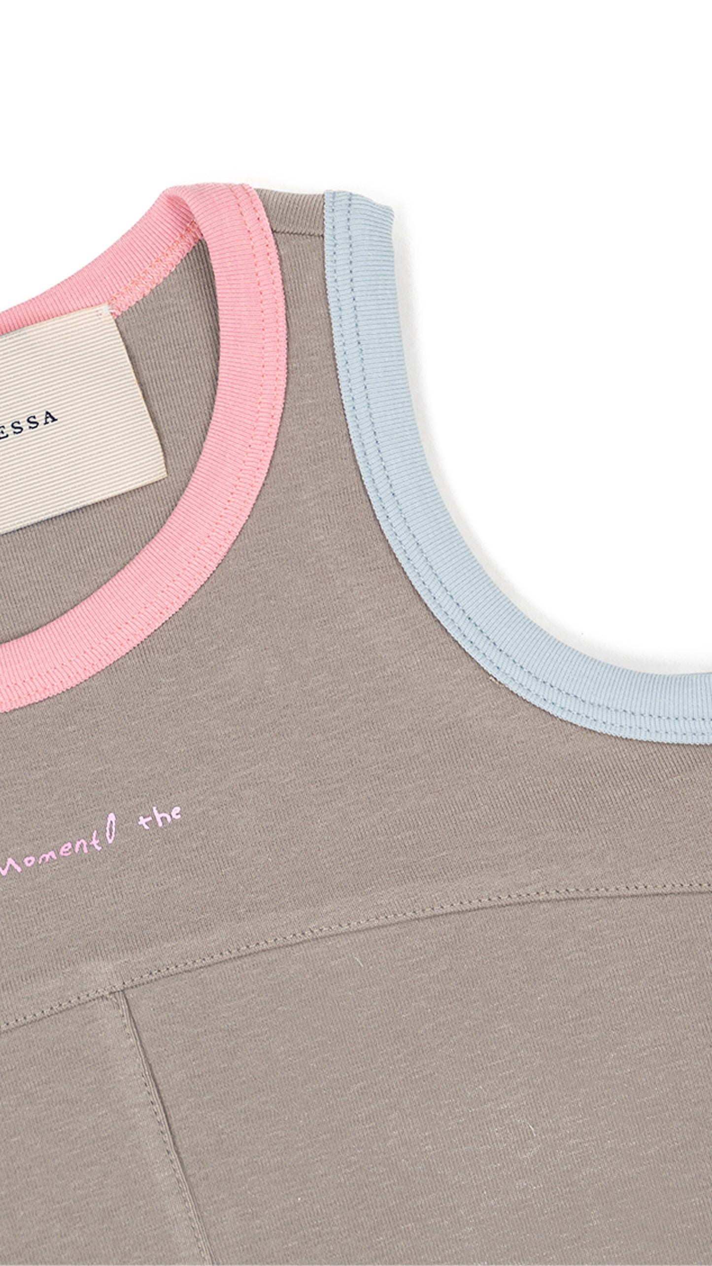 Ribbed Color-Block Detail Tank Top