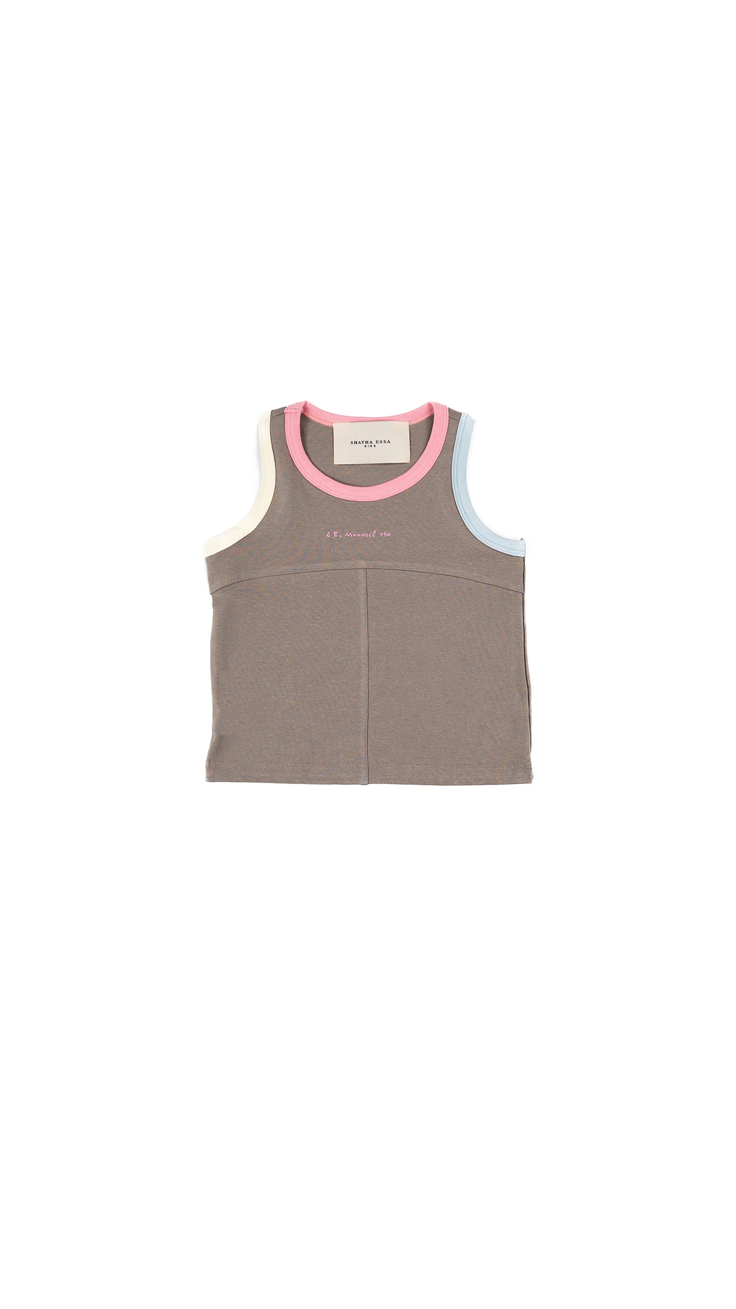 Ribbed Color-Block Detail Tank Top