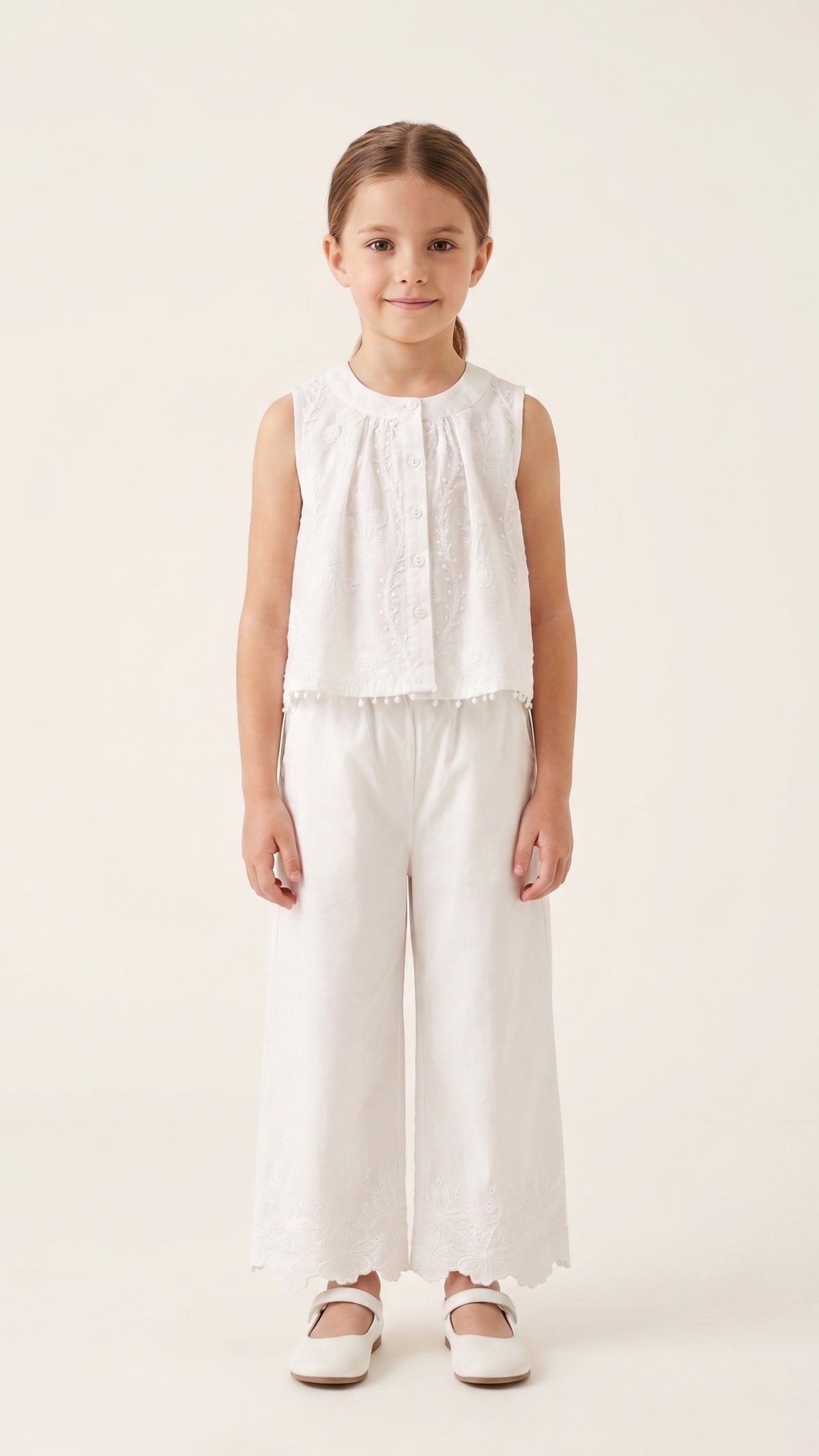 Foral Lace Embroidered Trapeze Top