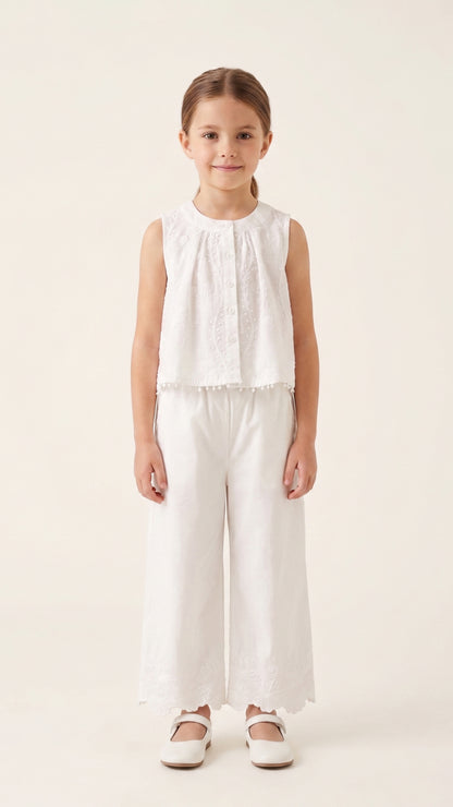 Foral Lace Embroidered Trapeze Top