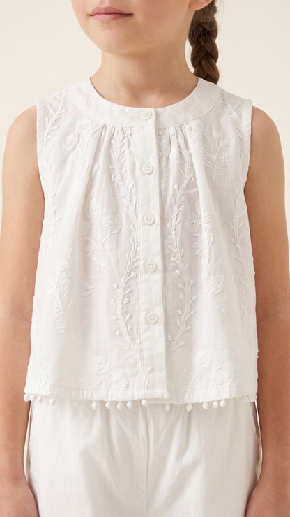Foral Lace Embroidered Trapeze Top