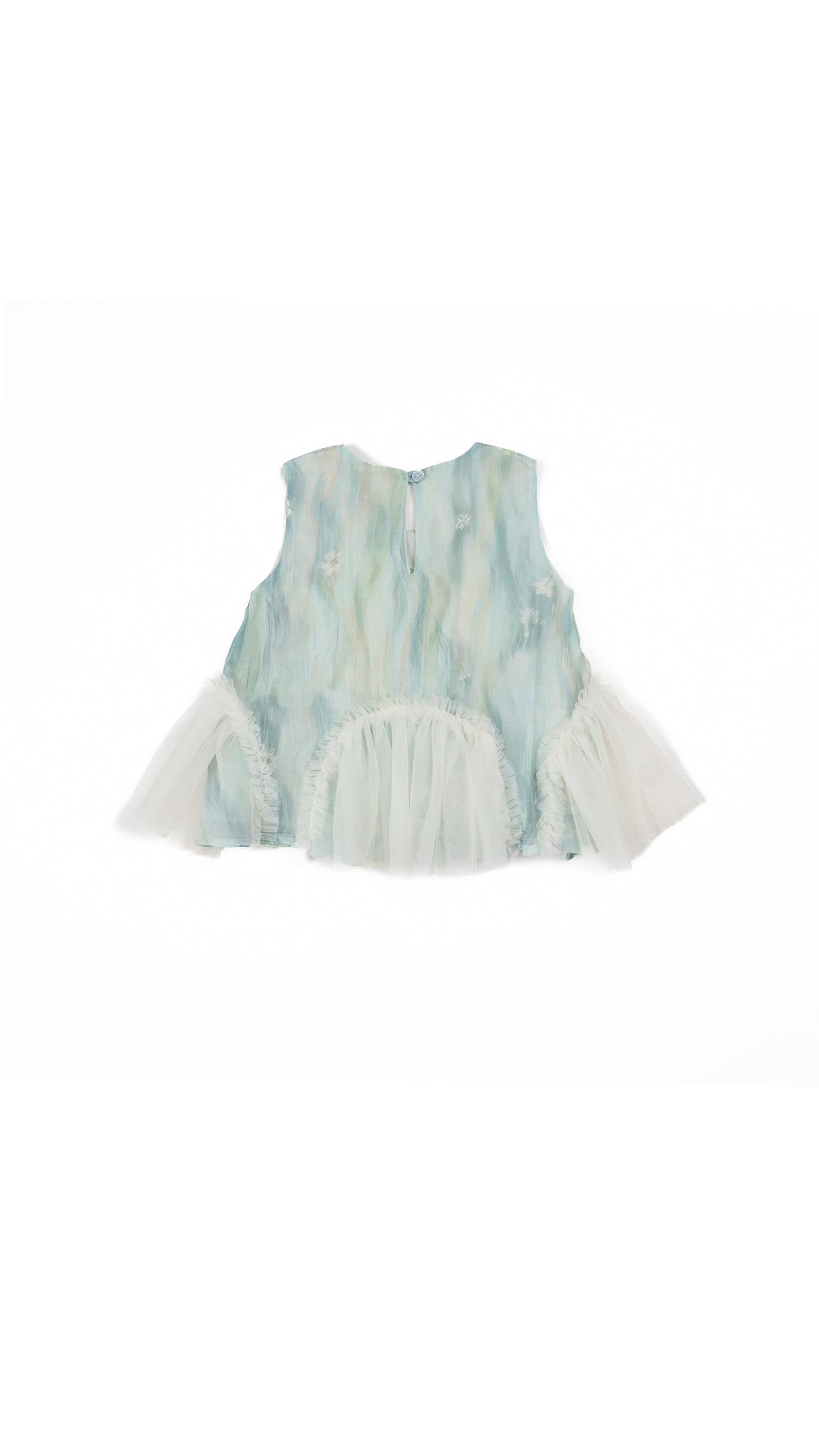 Tulle Godet Detail Trapeze Top