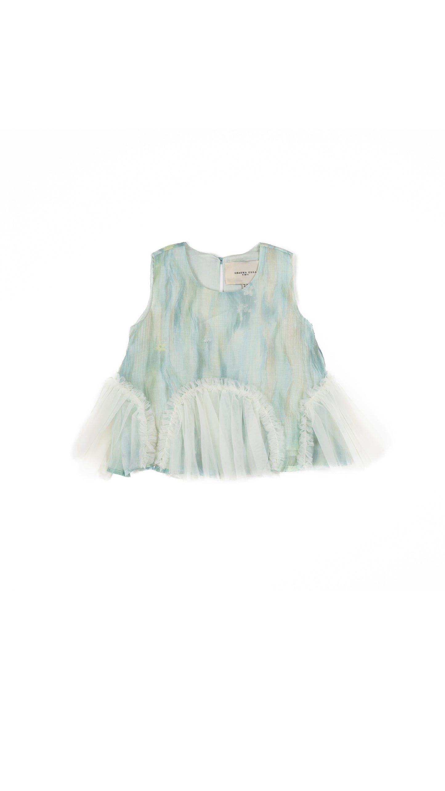 Tulle Godet Detail Trapeze Top