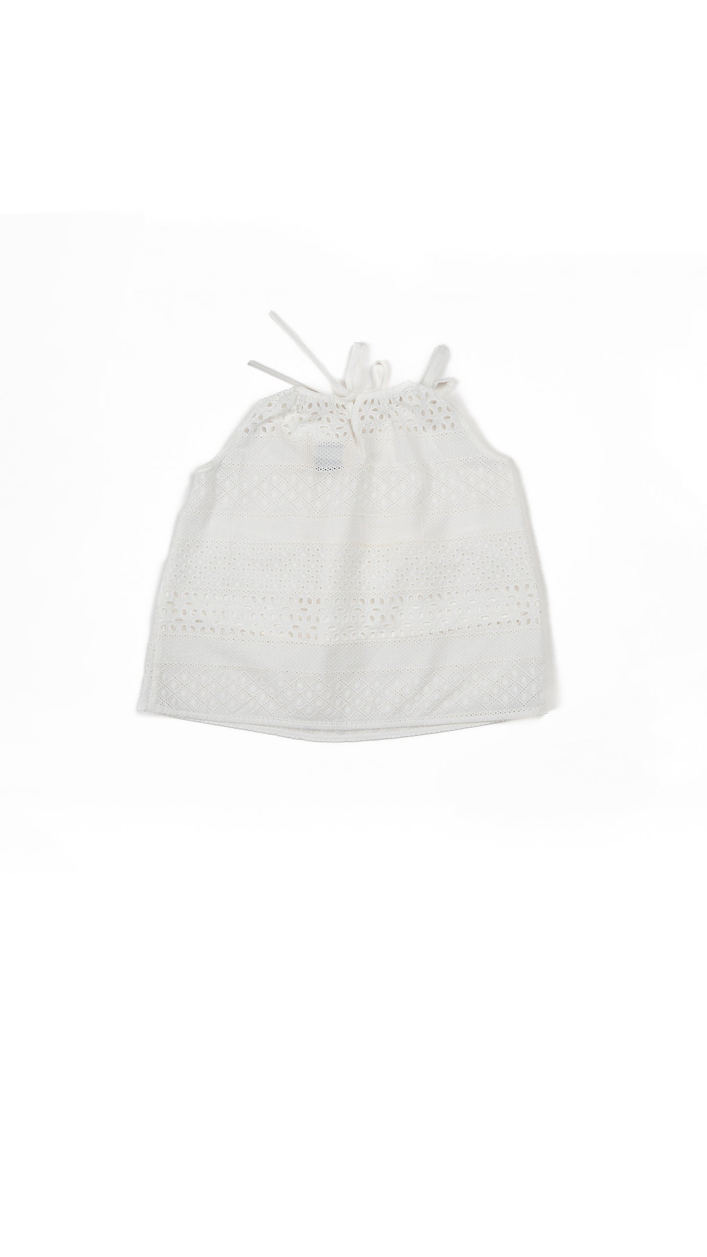 Eyelet Lace Tie-Up Detail Top