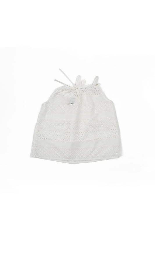 Eyelet Lace Tie-Up Detail Top