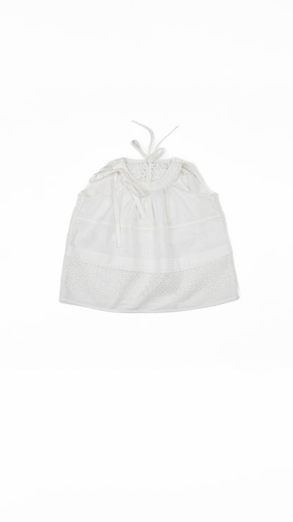 Eyelet Lace Tie-Up Detail Top