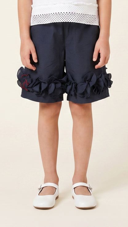 Ruffle-Hem Wide Leg Shorts