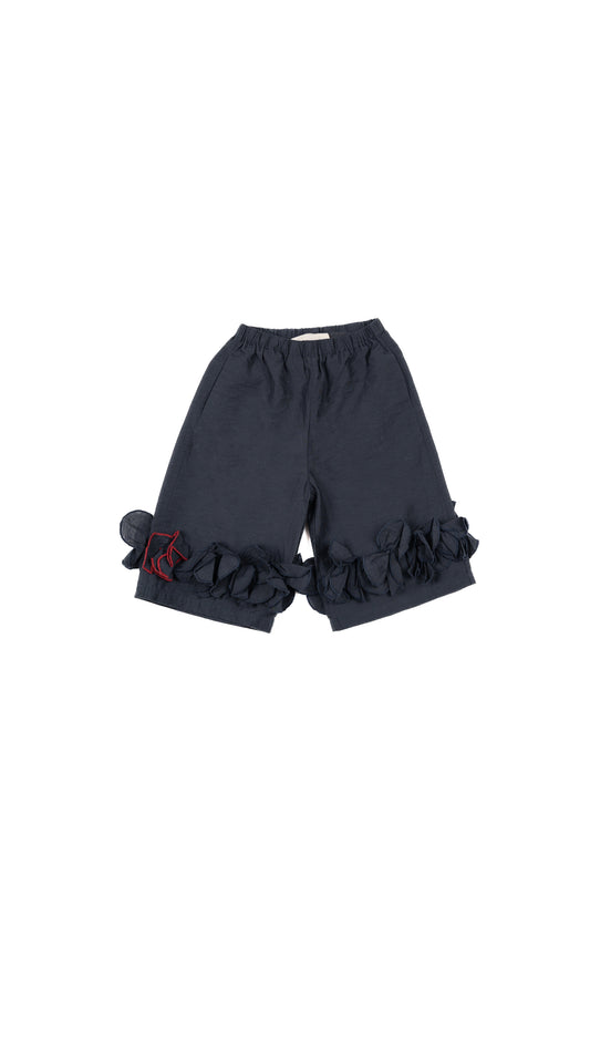 Ruffle-Hem Wide Leg Shorts