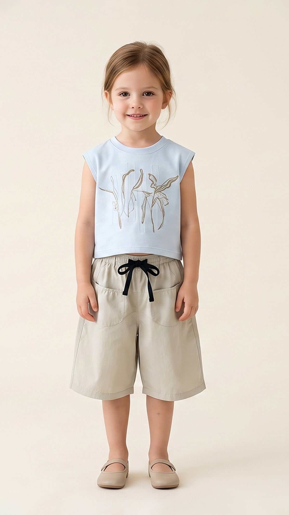 Embroidered Line-Art Muscle Tee