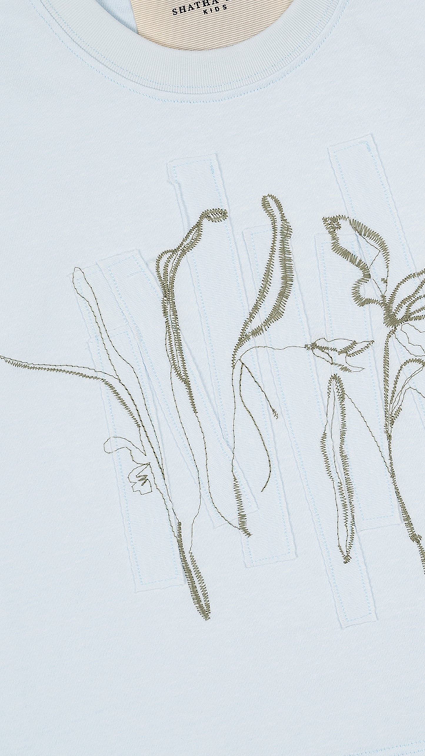 Embroidered Line-Art Muscle Tee