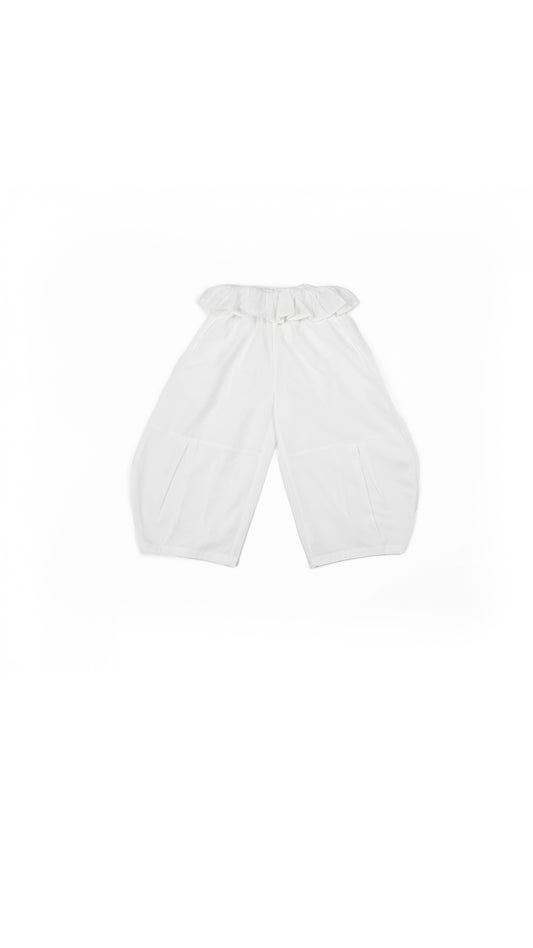 Ruffle Waist Barrel Culottes