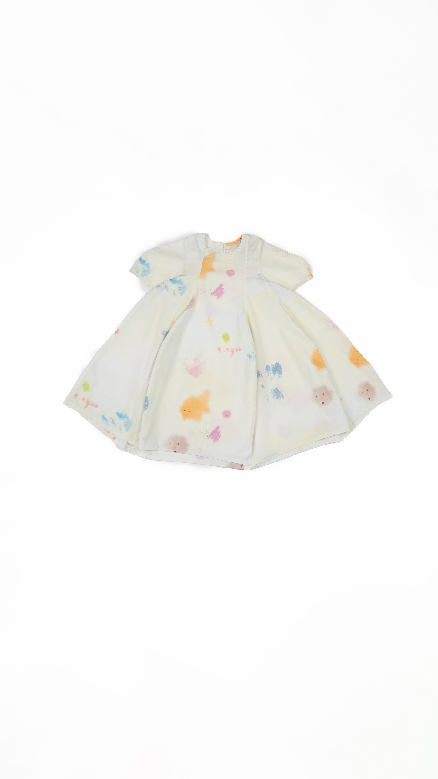Scribble Doodle Printed Paneled Dress