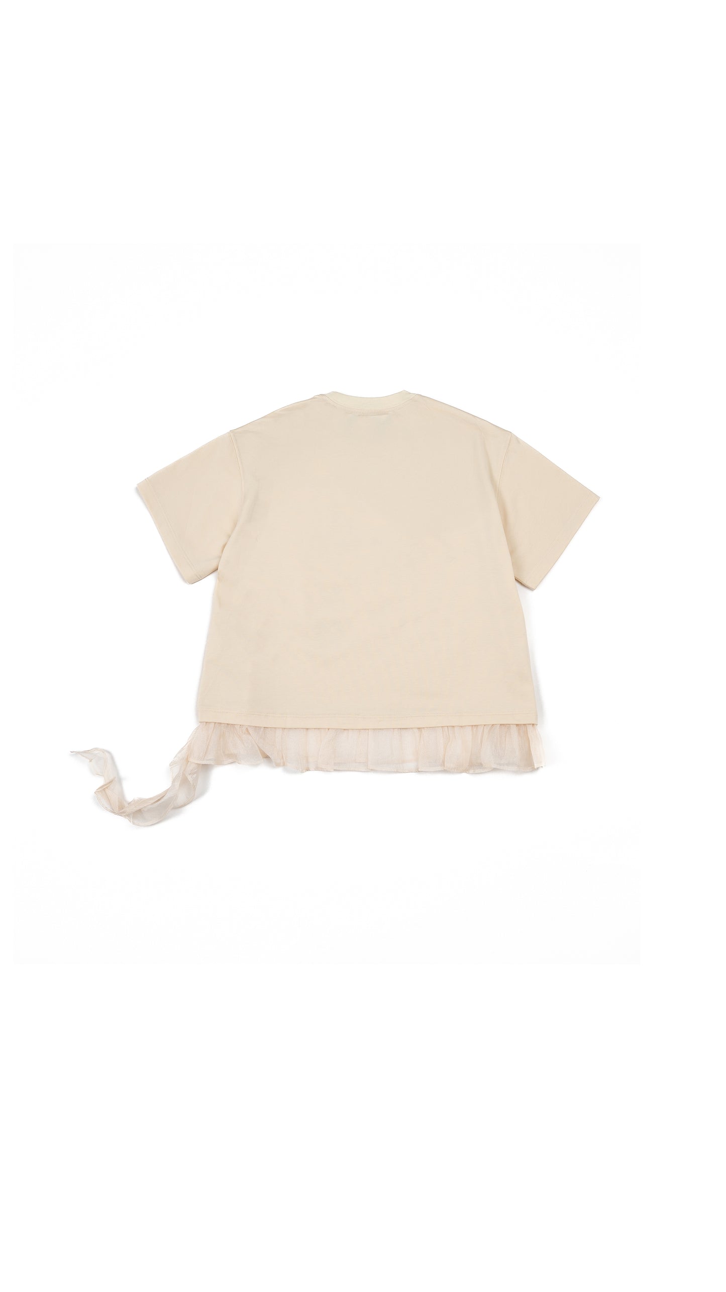 Ruffle Hem Detail Printed Tee