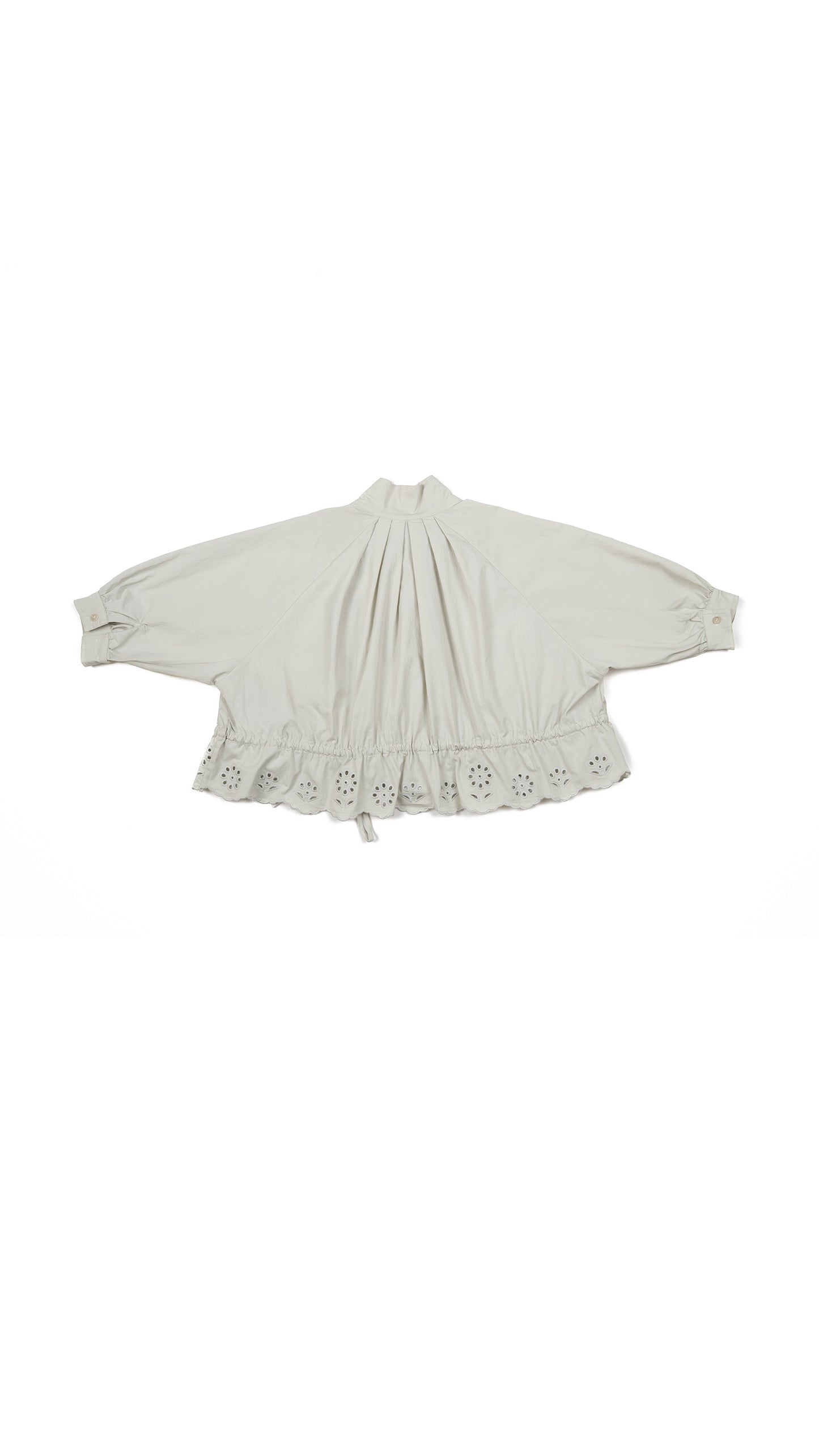Eyelet Lace Hem Drawstring Jacket