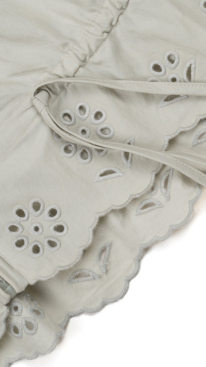 Eyelet Lace Hem Drawstring Jacket