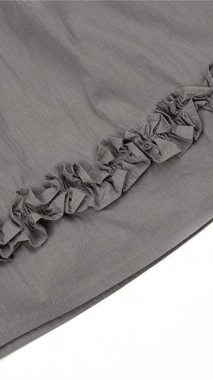 Ruffle Hem Wide Leg Culottes