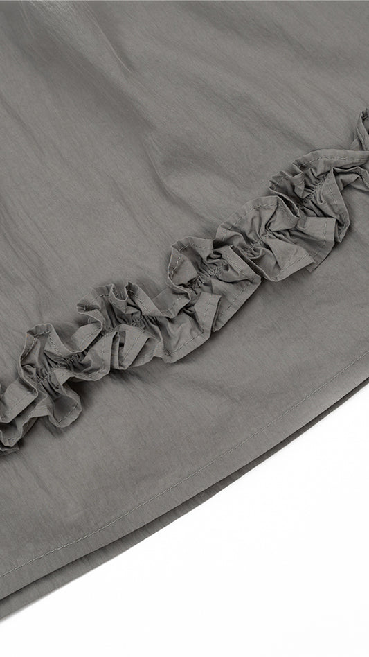 Ruffle Hem Wide Leg Culottes