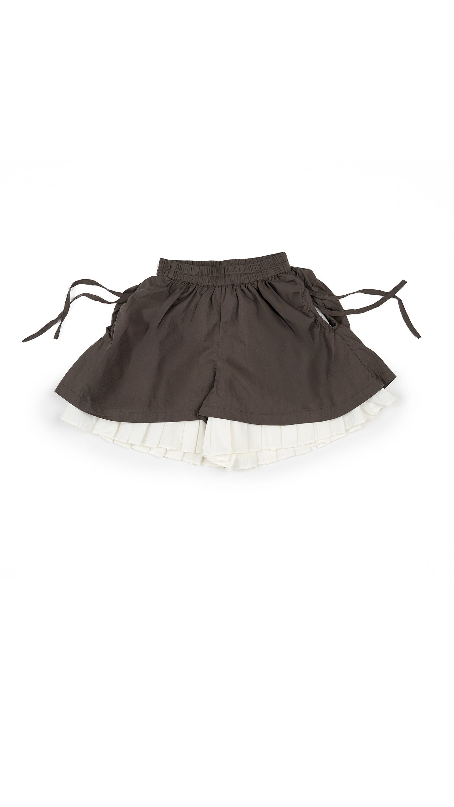 Side Tie-Ups Detail Layered Shorts