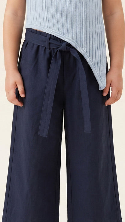 Tie-Waist Wide Leg Culottes