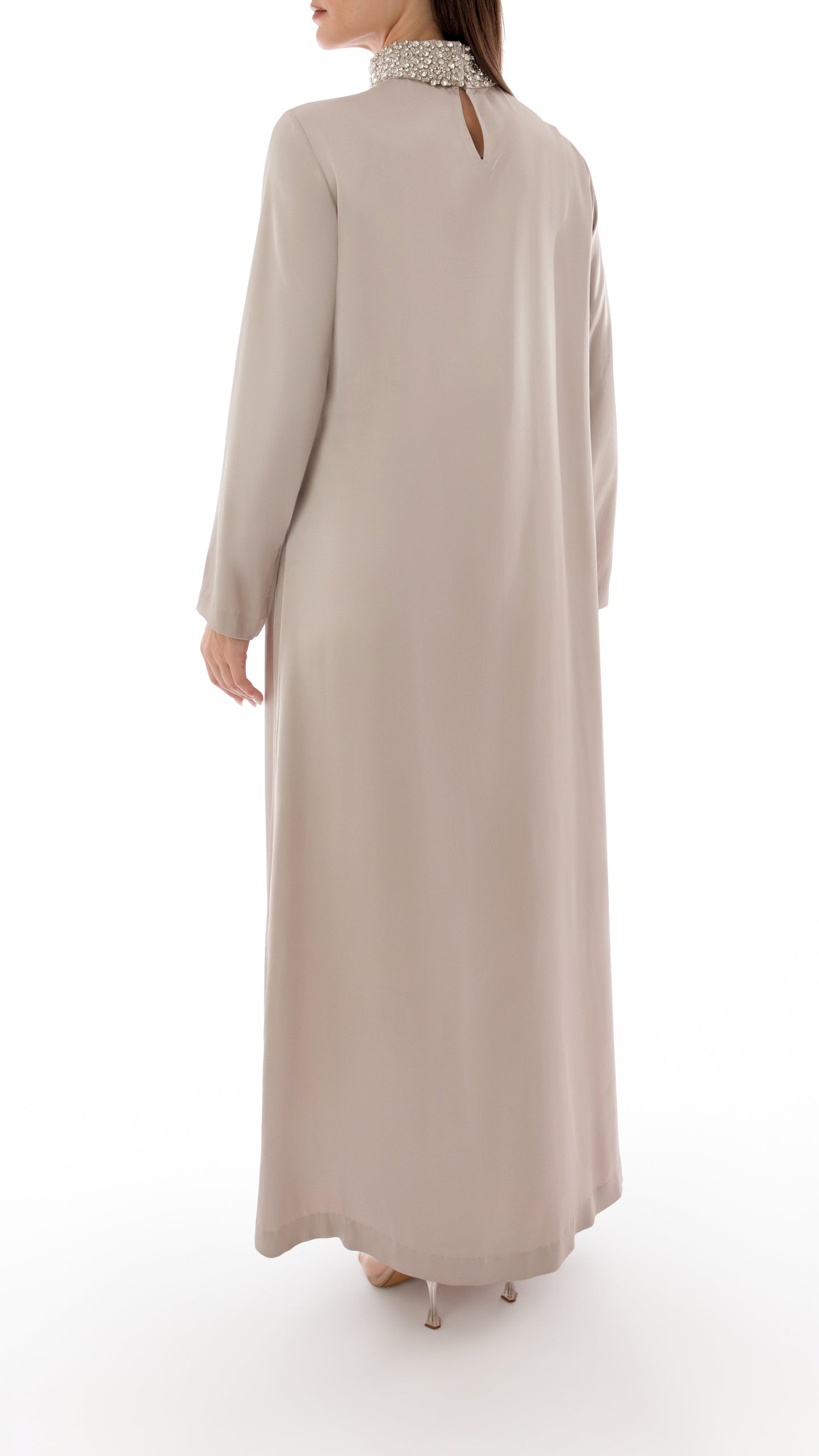 Crystal Embellished Collar Detail Dress