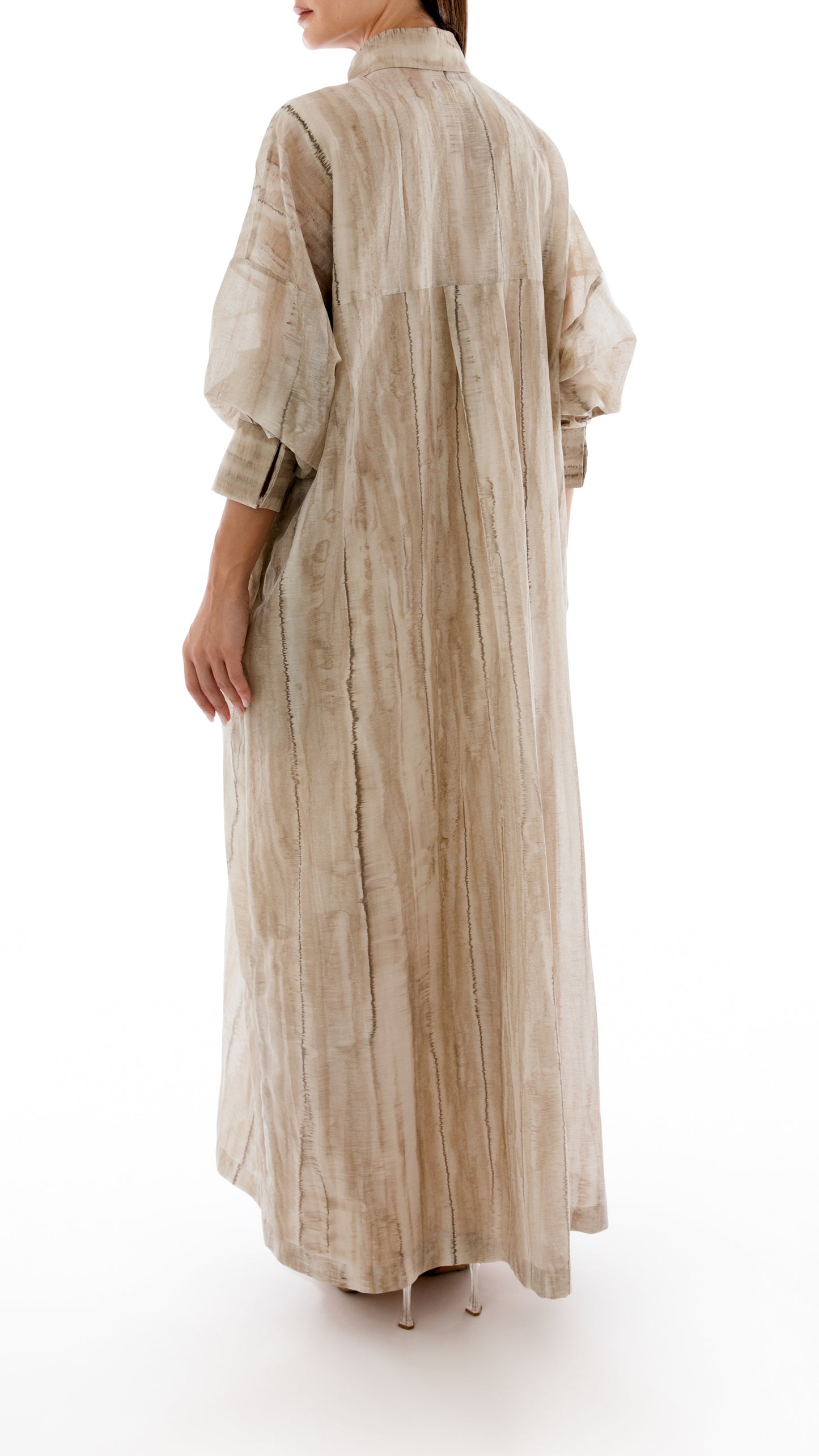 Floral Embroidred Oversized Shirt Dress with Inner Dress