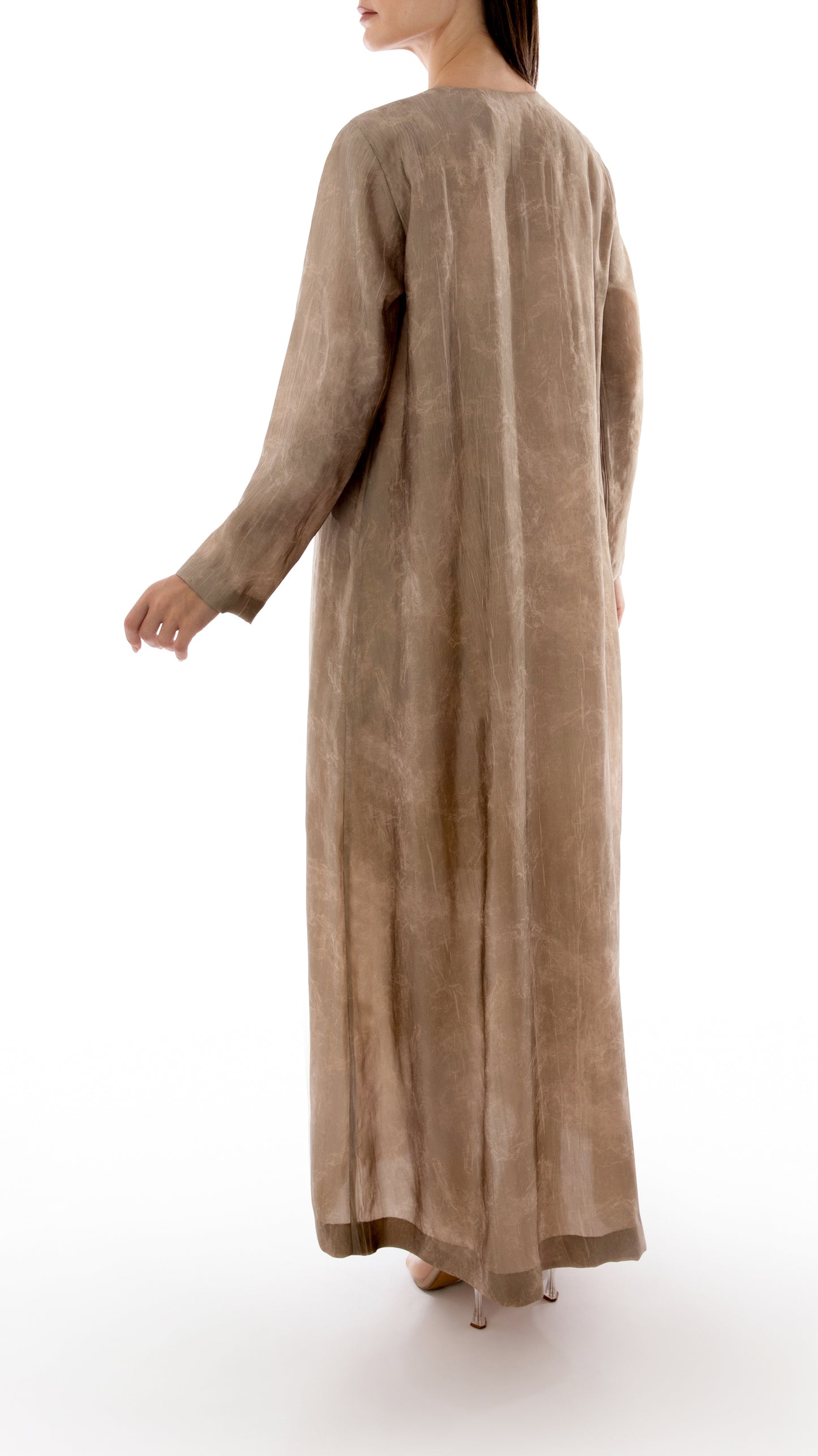 Sequin Embellished Split Neck Dress with Inner Dress