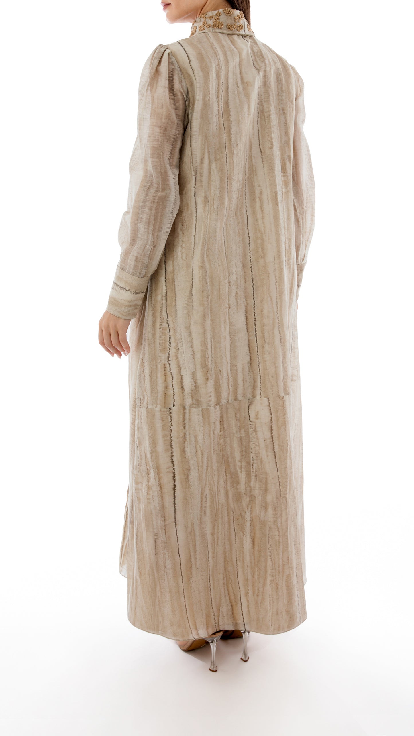 Embroidered Shirt Dress with Pin Tuck Details