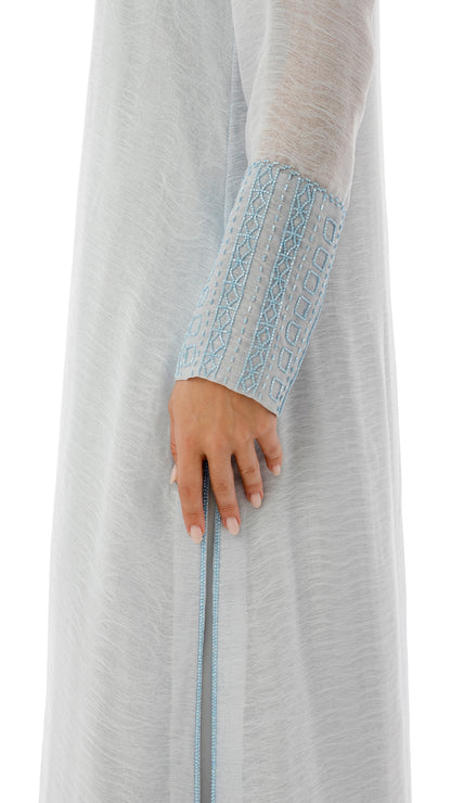 Embroidered Side Slit Detail Dress with Inner Dress