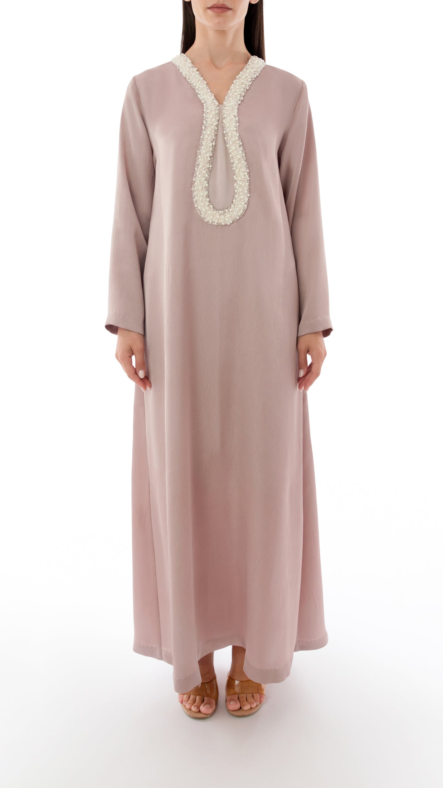 Intricate Embellished Neck Cut-Out Detail Dress