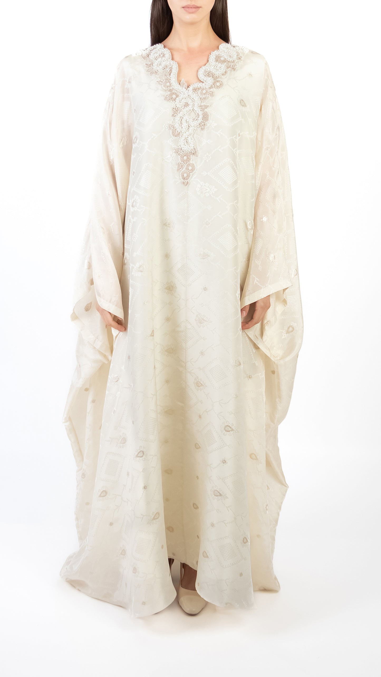 Embellished V-Neck Caftan