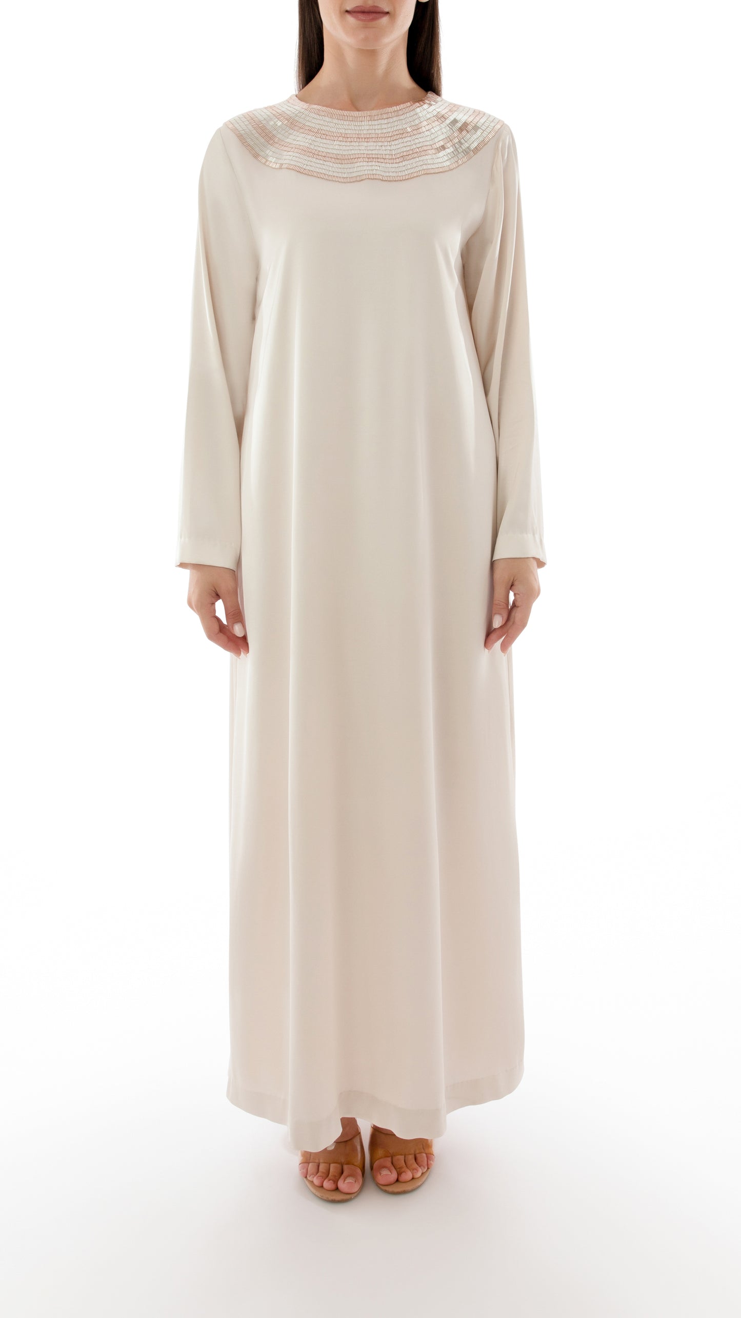 Embellished Neck Detail Dress