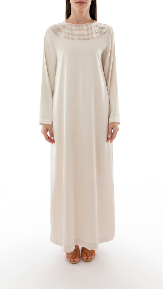 Embellished Neck Detail Dress