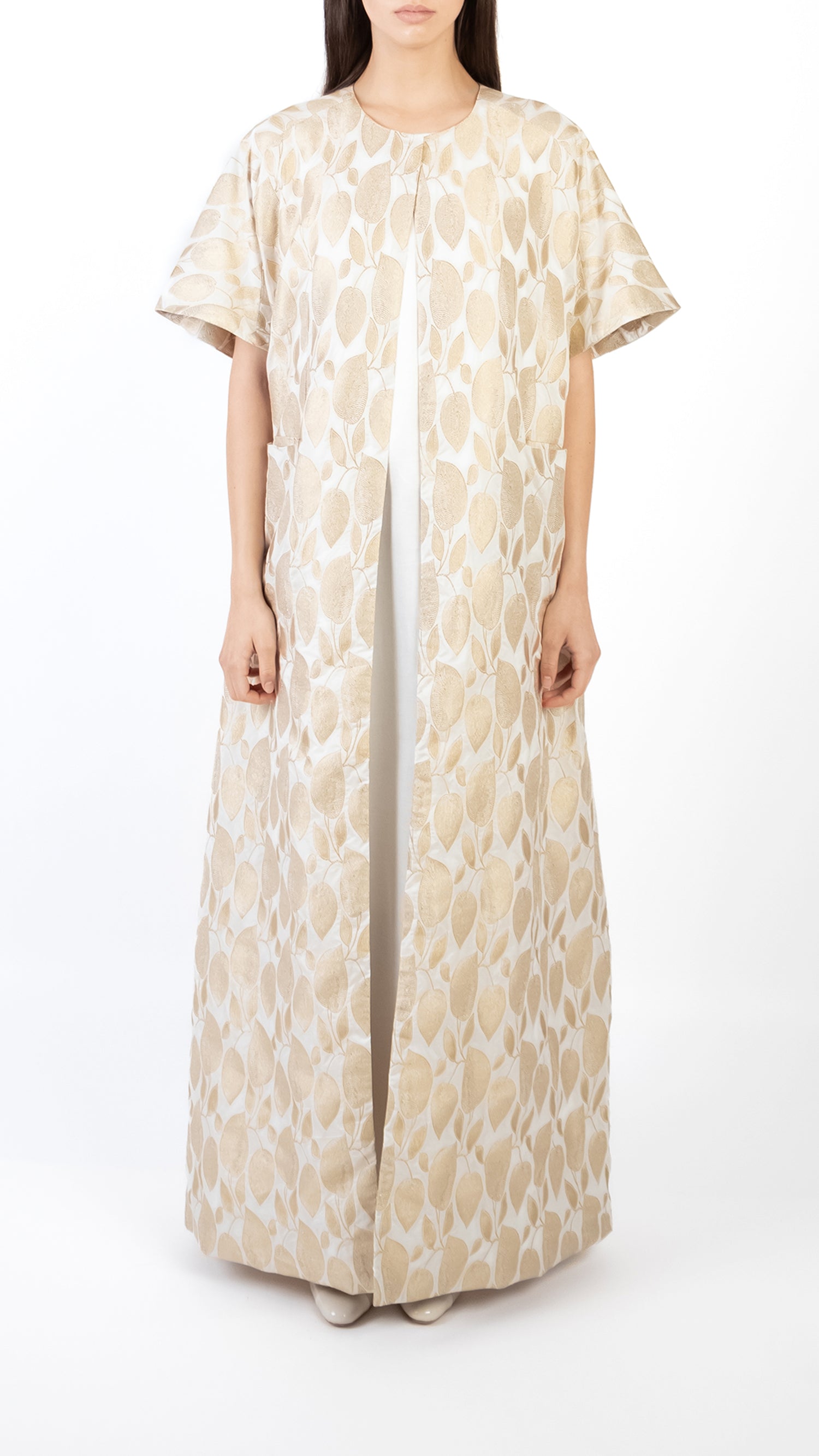 Front Pockets Detail Coat Dress with Inner Dress
